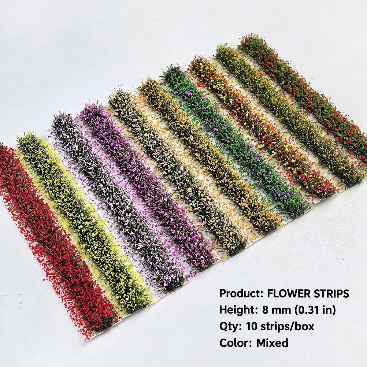 8mm mixed flower strips, 10 strips per box - Wargame Base World