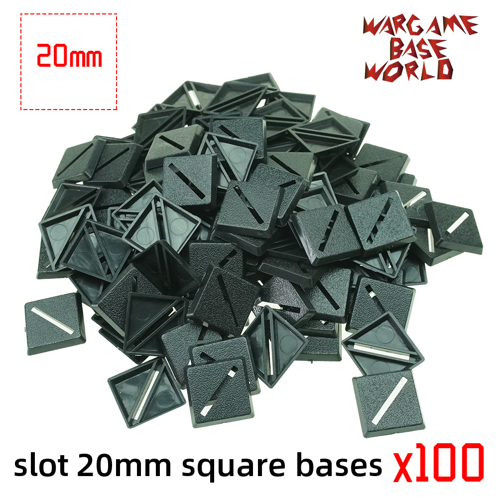 20mm Square Slot Bases Miniature Square Bases for Warhammer - Wargame Base World