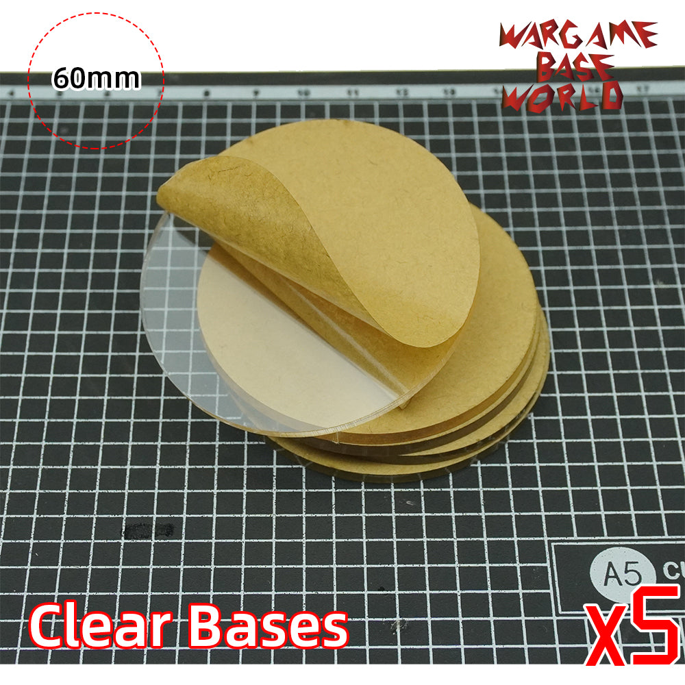 60mm Round Clear Bases TRANSPARENT / CLEAR BASES for Miniatures - WargameBase Store