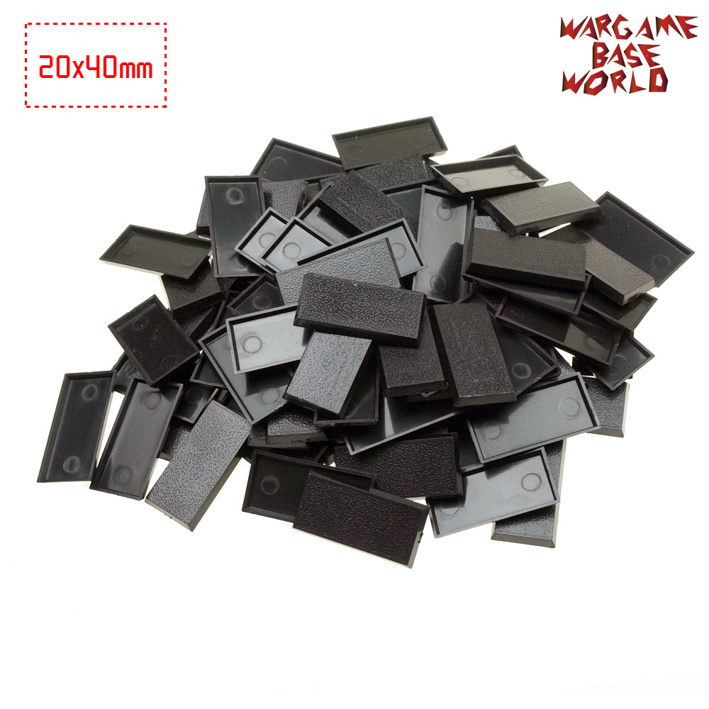 40x20mm Rectangular Plastic Bases - Precision-Molded for Warhammer Cavalry & Mounted Units - Wargame Base World