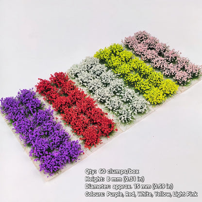8mm mixed flower clumps 5-colour, 60 per box - Wargame Base World