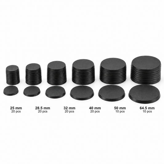 Plastic Round Bases Starter Pack — 100 Bases (25mm–64.5mm)