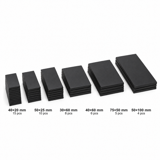 Plastic Rectangular Bases Pack — 48 Bases (40×20–50×100mm)
