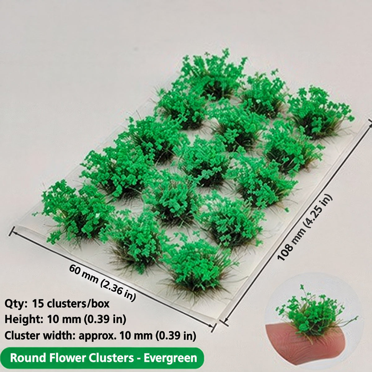 10mm flower clusters, 15 per box, Evergreen - Wargame Base World