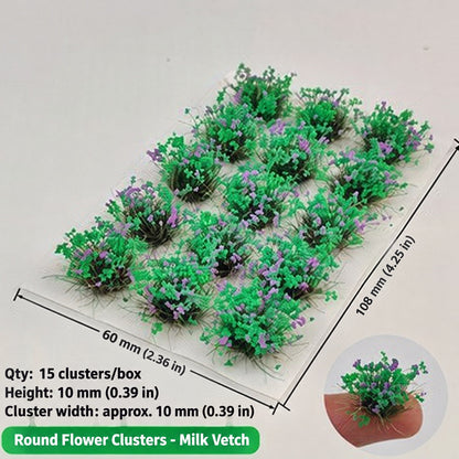 10mm flower clusters, 15 per box, Milk Vetch - Wargame Base World