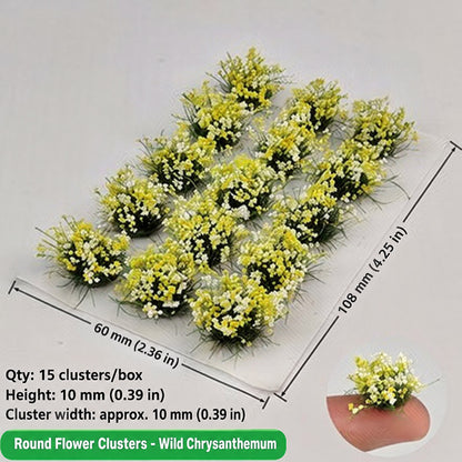 10mm flower clusters, 15 per box, Wild Chrysanthemum - Wargame Base World