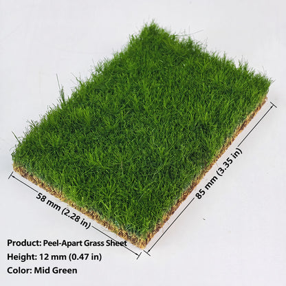 12mm peel-apart grass sheet, mid green, 58 x 85 mm - Wargame Base World