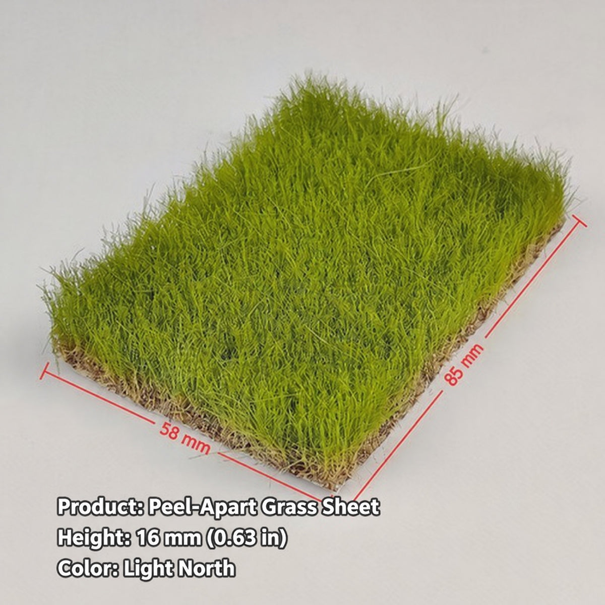 16mm peel-apart grass sheet, light north, 58 x 85 mm - Wargame Base World