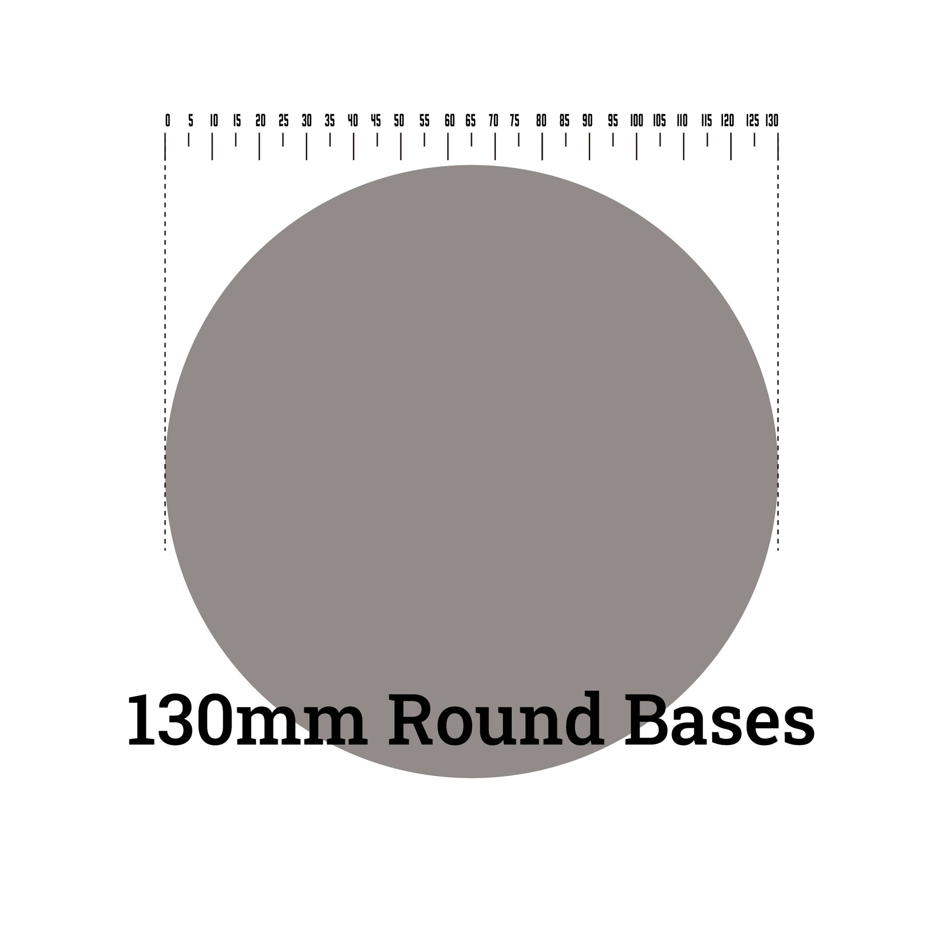 Round Bases -130mm Round Bases - Miniatures Bases - Wargame Base World