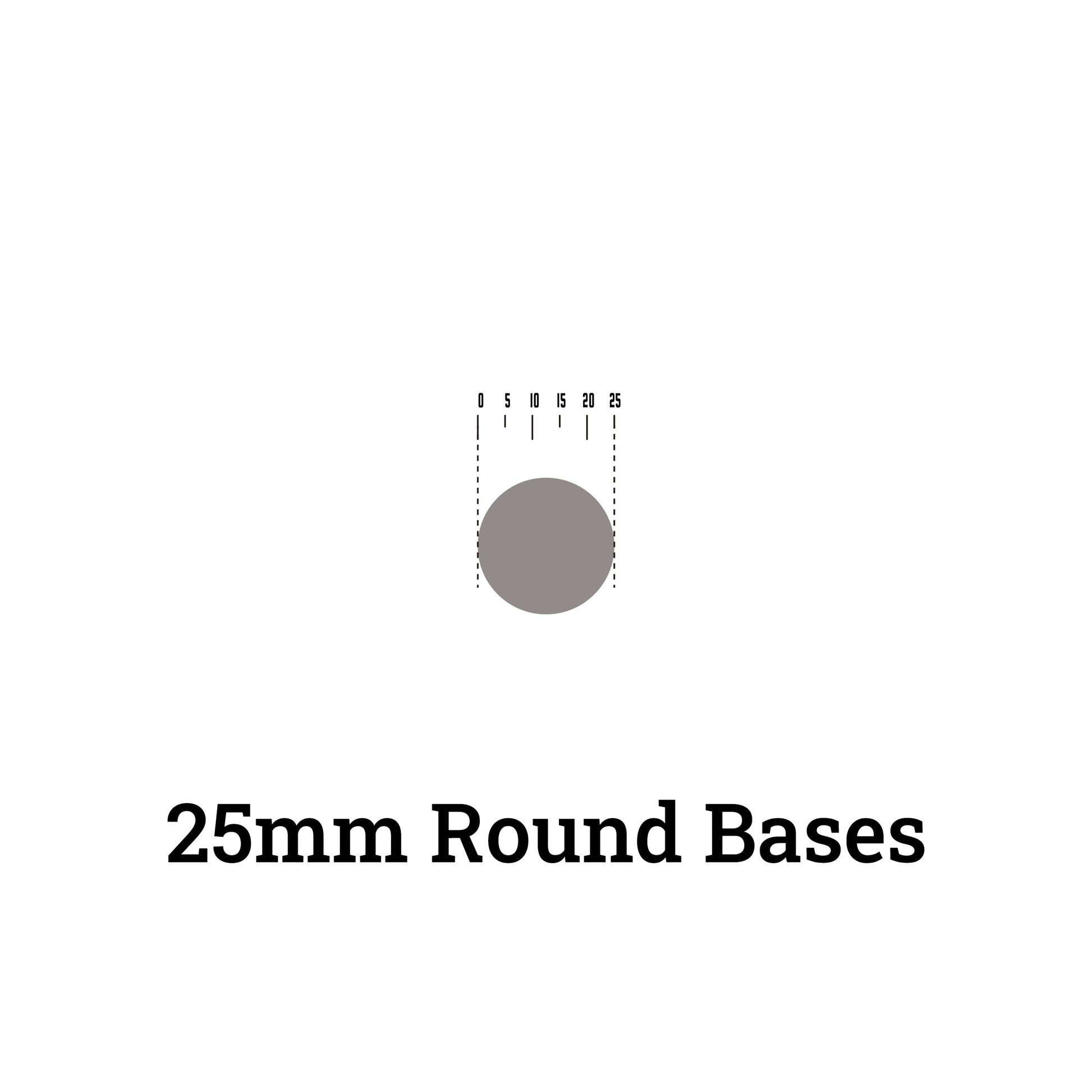 25mm Round Bases - Compatible with Warhammer 40k & Leading Tabletop Miniatures - Wargame Base World