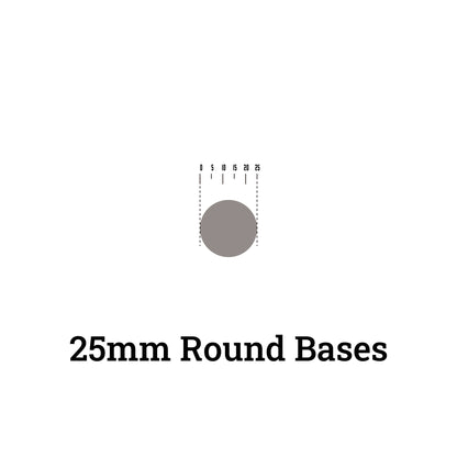 25mm Round Bases - Compatible with Warhammer 40k & Leading Tabletop Miniatures - Wargame Base World