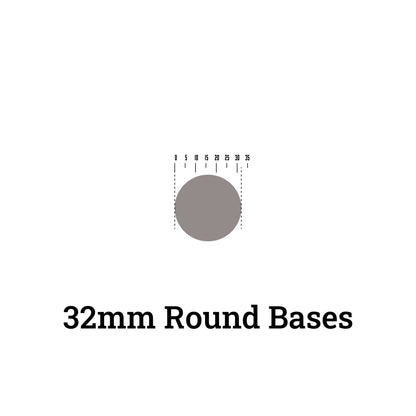 32mm Round Bases - High-Impact Plastic Foundation for 11th Edition Models - Wargame Base World