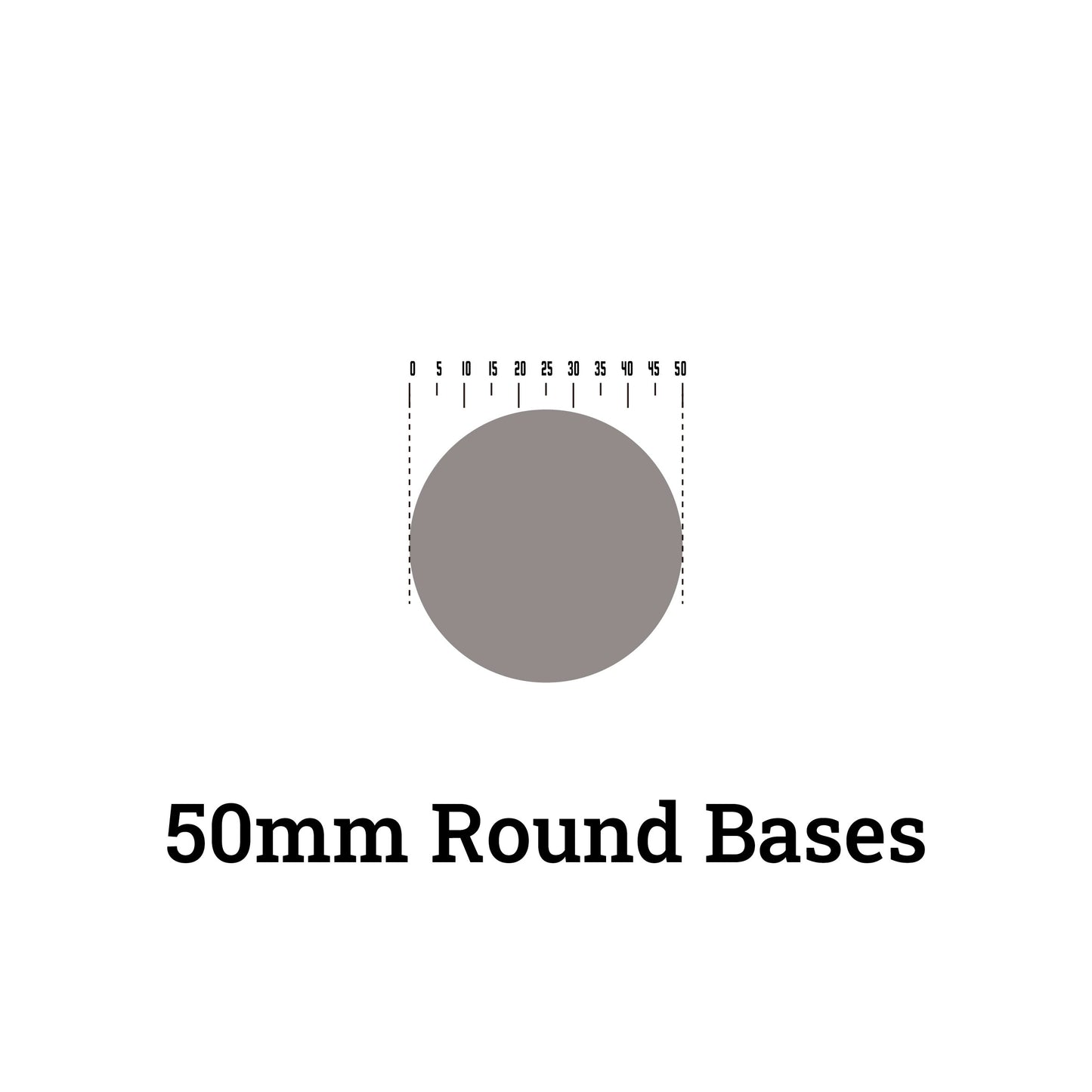 50mm Round Bases - Compatible with Warhammer 40k Dreadnoughts & Large Scale Monsters - Wargame Base World