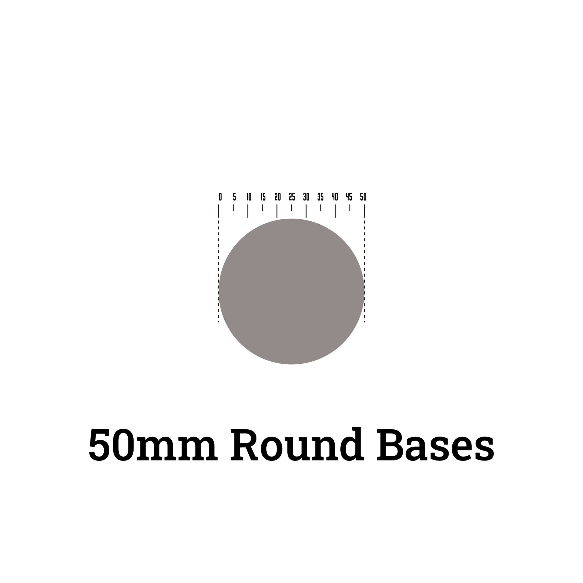 50mm Round Bases - Compatible with Warhammer 40k Dreadnoughts & Large Scale Monsters - Wargame Base World
