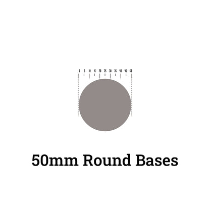 50mm Round Bases - Compatible with Warhammer 40k Dreadnoughts & Large Scale Monsters - Wargame Base World