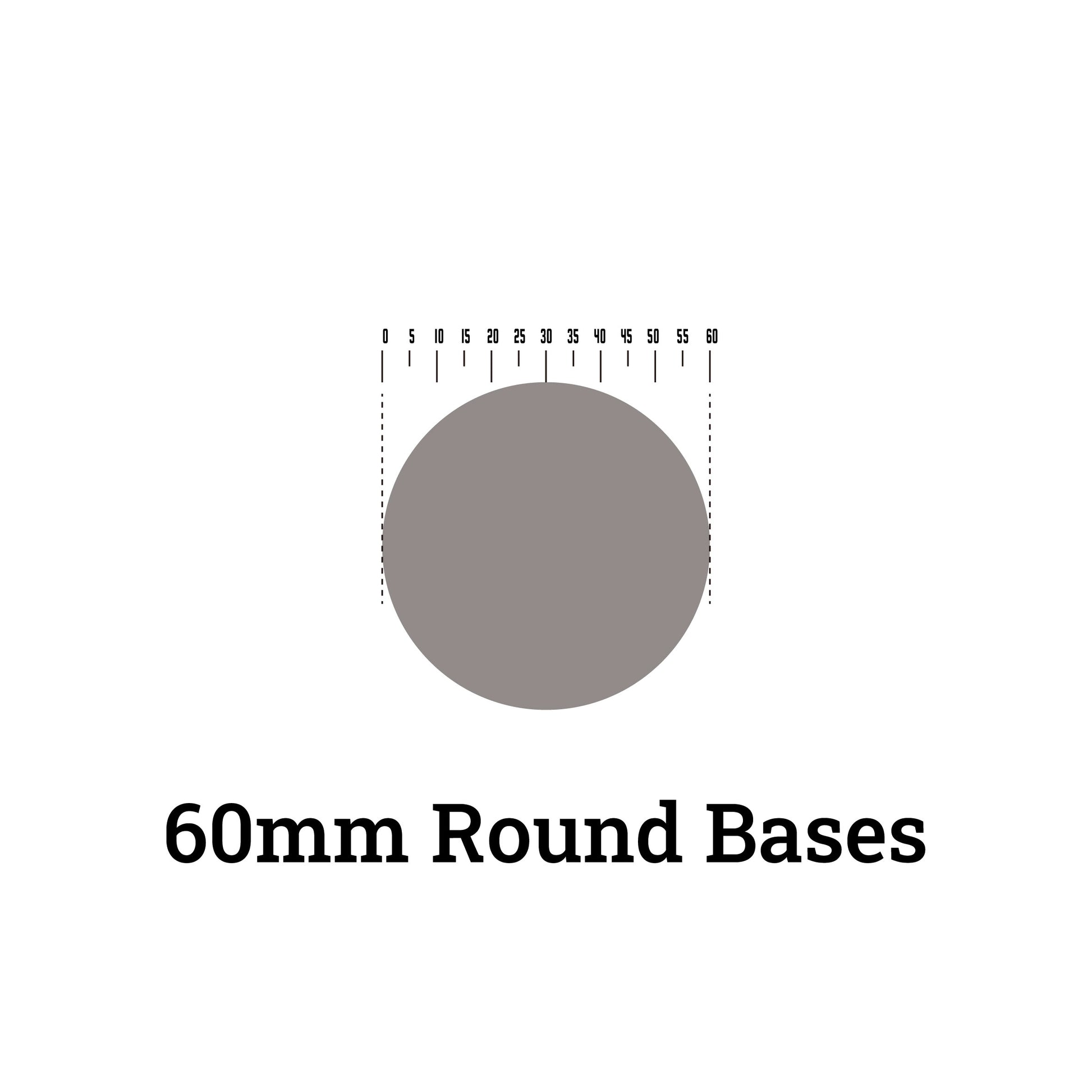 Plastic 60mm Round Bases For 3D print Miniature - Wargame Base World