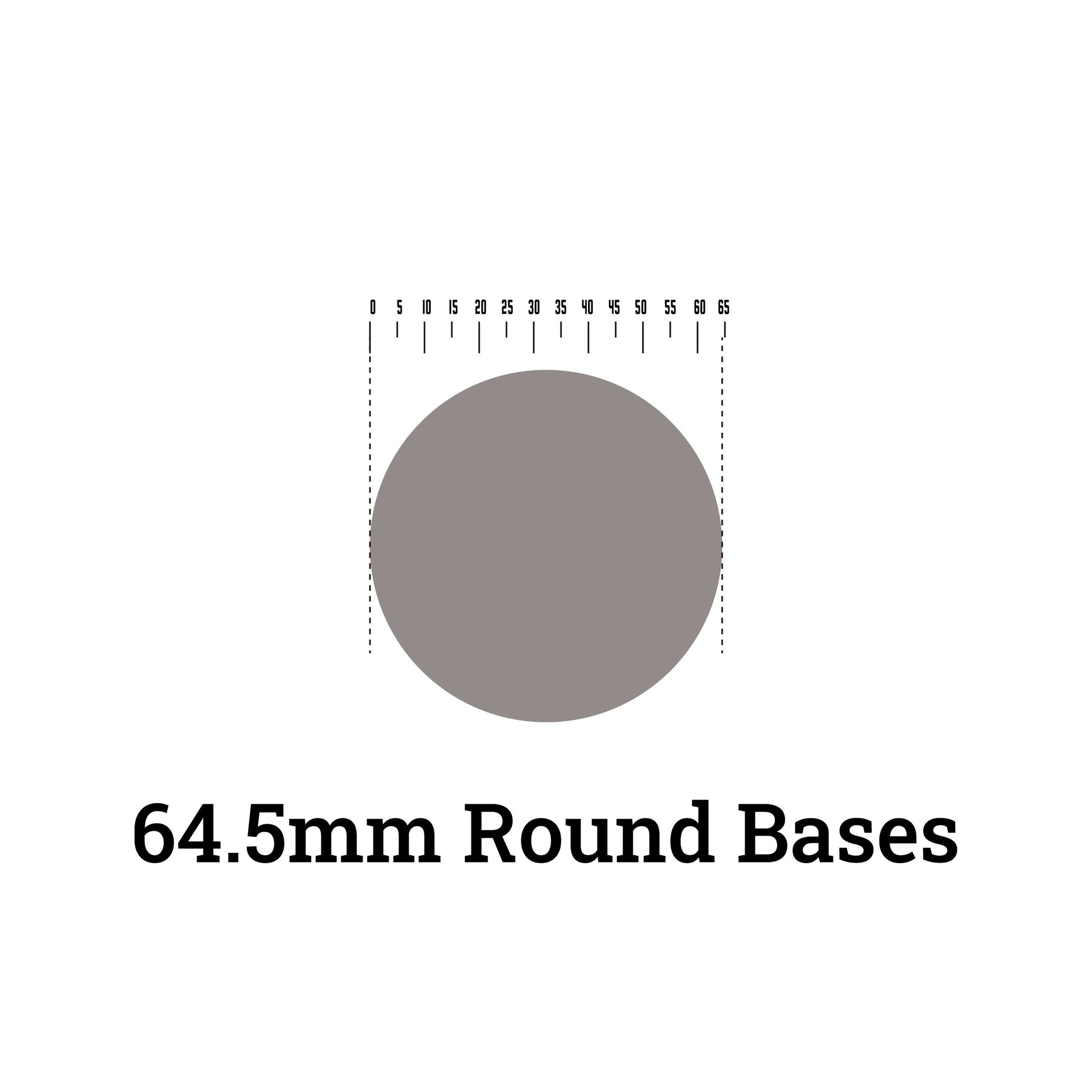 Round Bases - 64.5mm Round Bases - Wargame Base World
