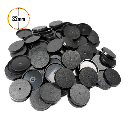 32mm Round Bases - High-Impact Plastic Foundation for 11th Edition Models - Wargame Base World