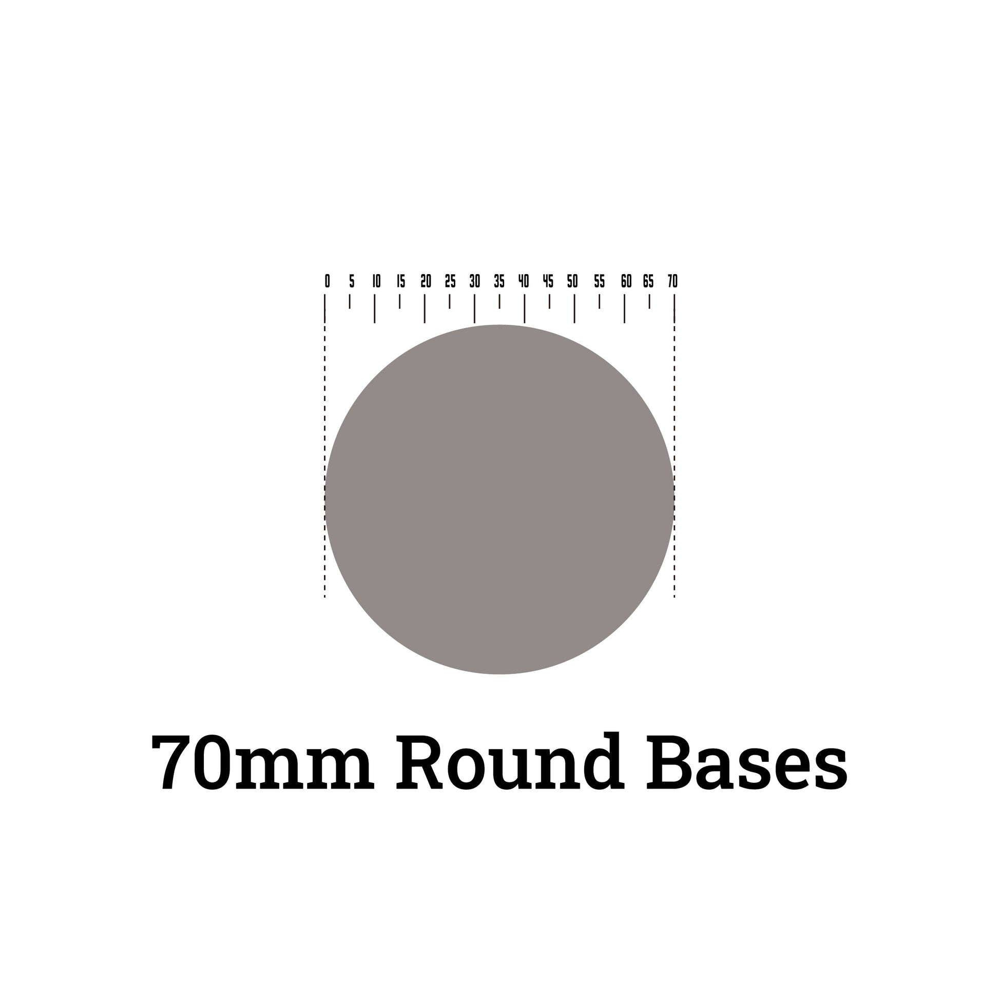 Round Bases - 70mm Round Bases - Wargame Base World