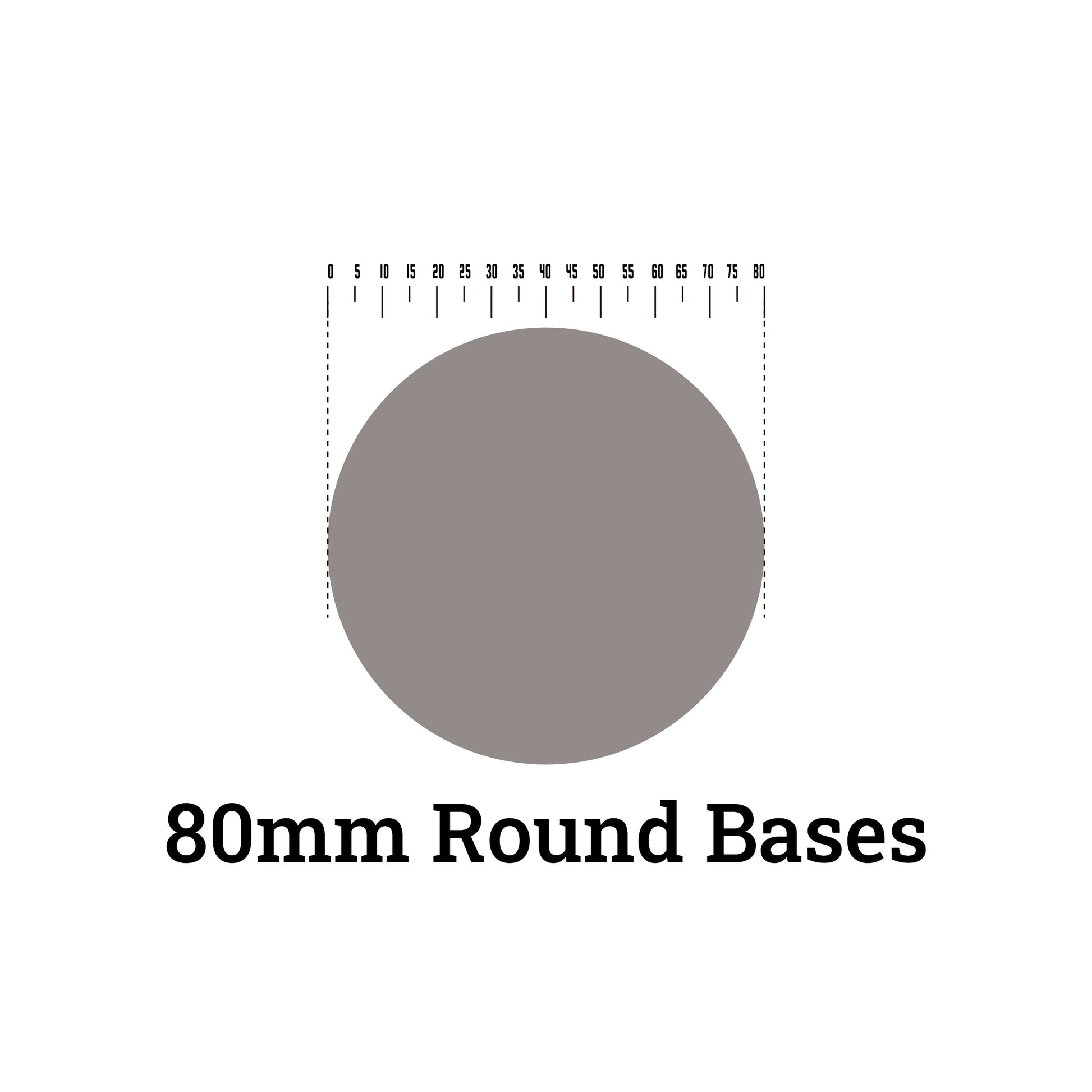 80mm Round Bases - Precision Plastic Foundation for Large Monsters & Dreadnoughts - Wargame Base World