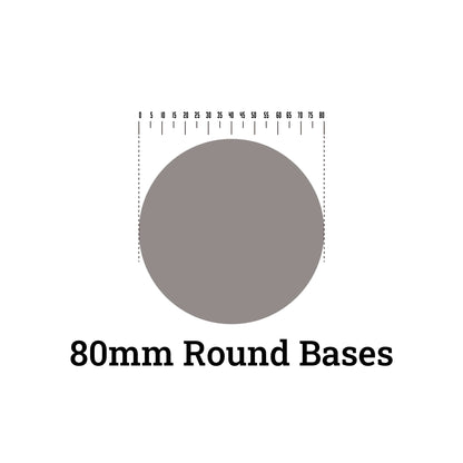 80mm Round Bases - Precision Plastic Foundation for Large Monsters & Dreadnoughts - Wargame Base World