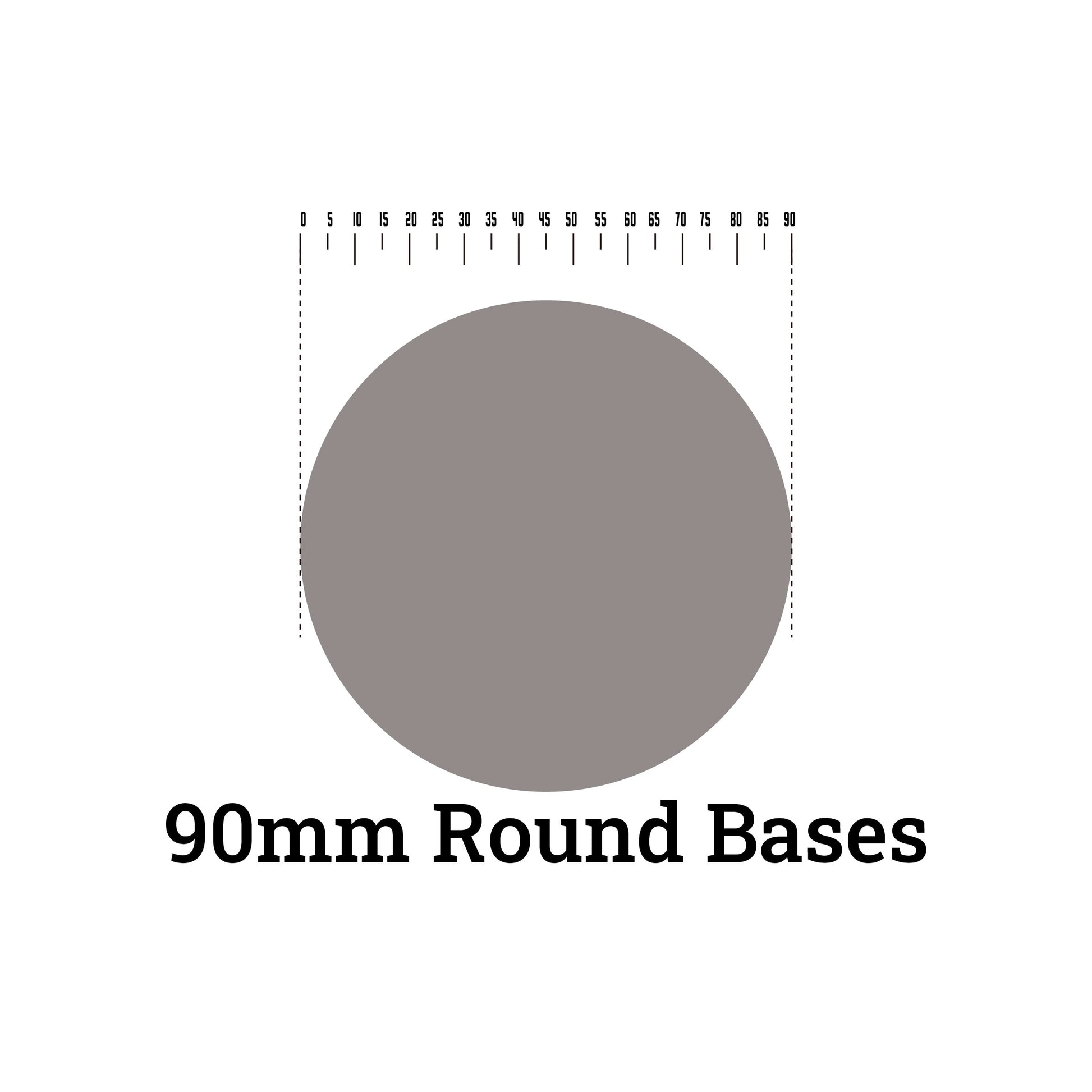 Round Bases - 90mm Round Bases - Miniatures Bases - Wargame Base World