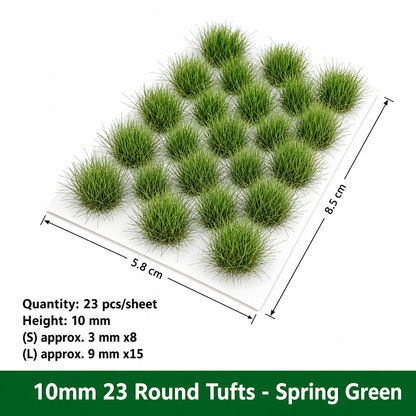 10mm 23 Round Tufts for Miniature Basing