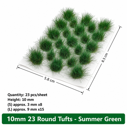 10mm 23 Round Tufts for Miniature Basing