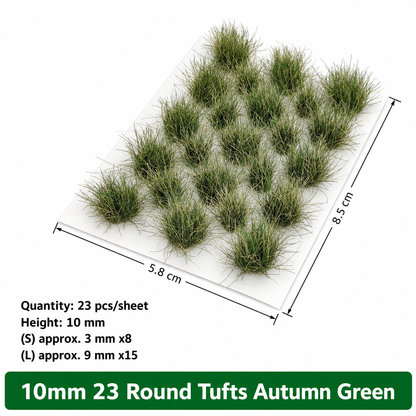 10mm 23 Round Tufts for Miniature Basing
