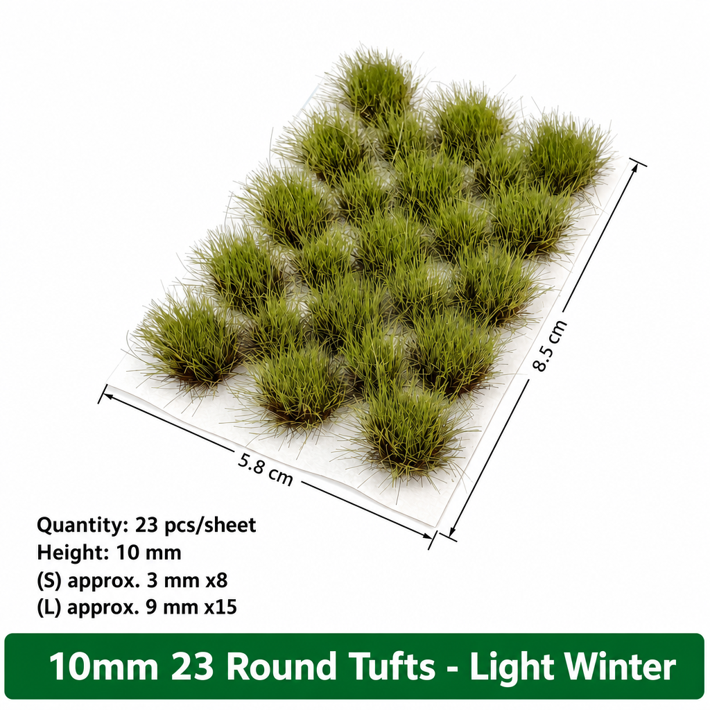 10mm 23 Round Tufts for Miniature Basing