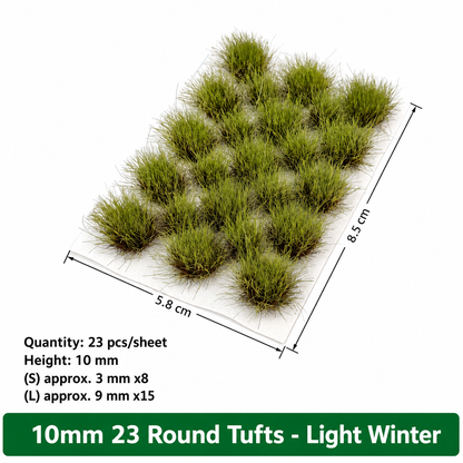 10mm 23 Round Tufts for Miniature Basing
