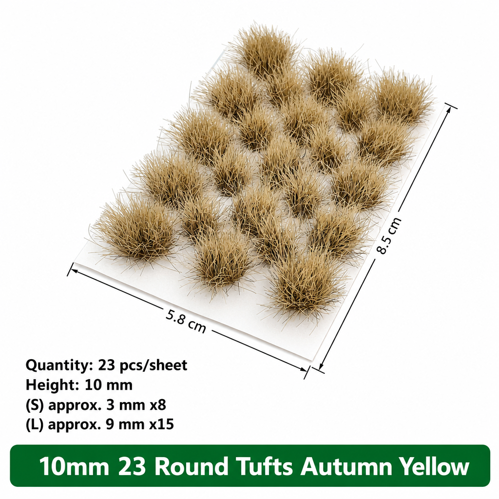 10mm 23 Round Tufts for Miniature Basing