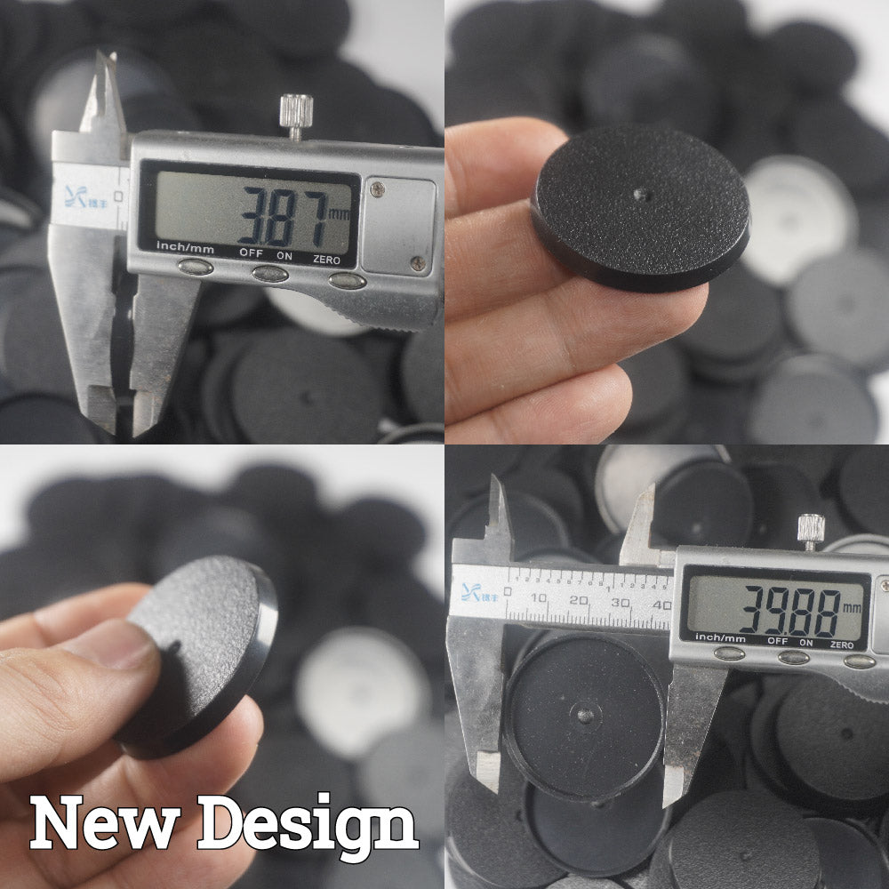 Precision-Molded 40mm Round Bases - Industrial Grade ABS Foundation for Elite Miniatures - Wargame Base World