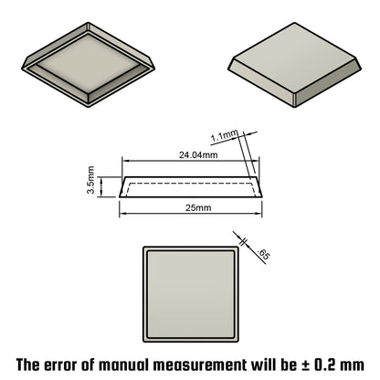 25mm Square Bases for Wargame Miniature - Wargame Base World