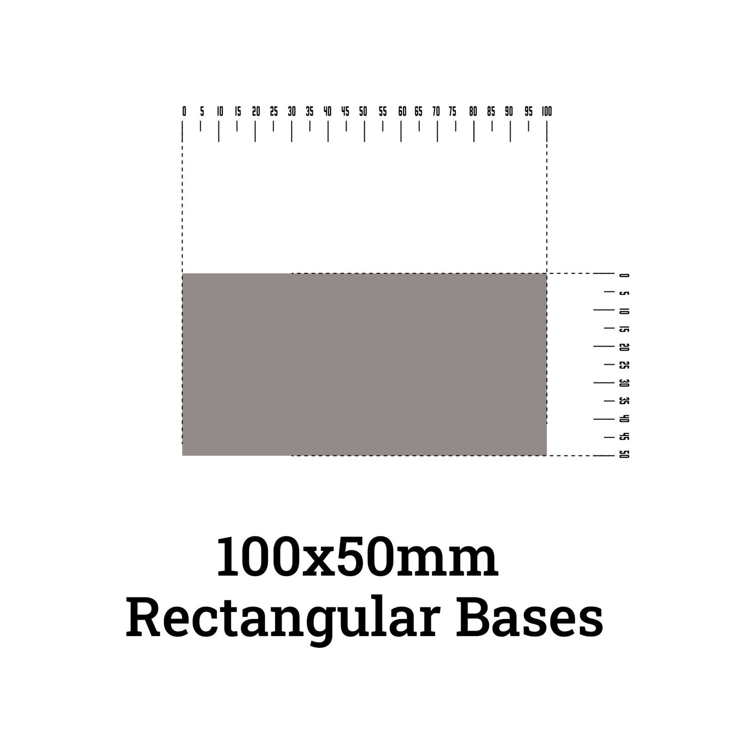 Rectangle bases - 50x100mm rectangle bases - Wargame Base World