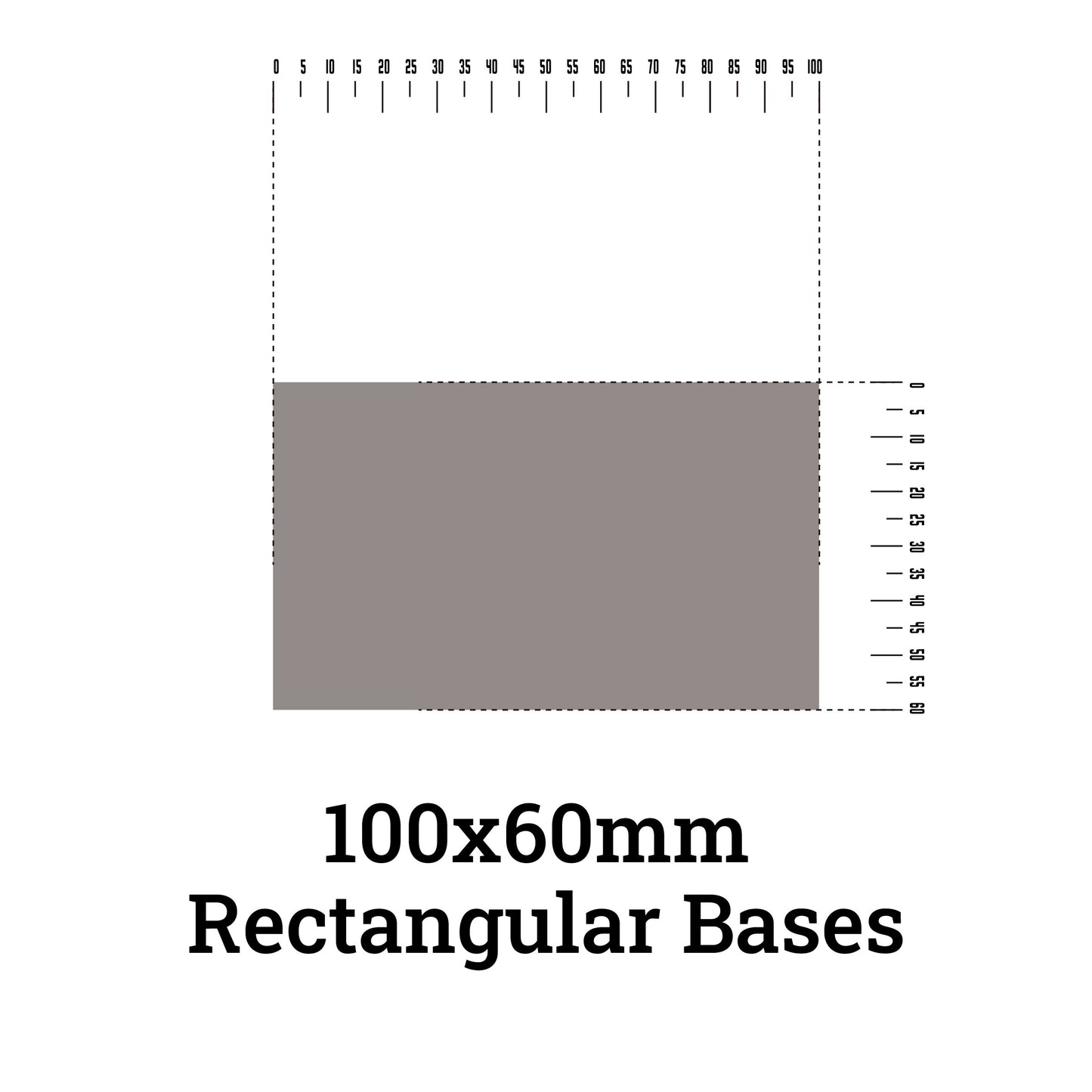 60x100mm Rectangular Bases - Precision Foundation for Heavy Chariots & Monsters - Wargame Base World