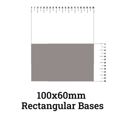 60x100mm Rectangular Bases - Precision Foundation for Heavy Chariots & Monsters - Wargame Base World