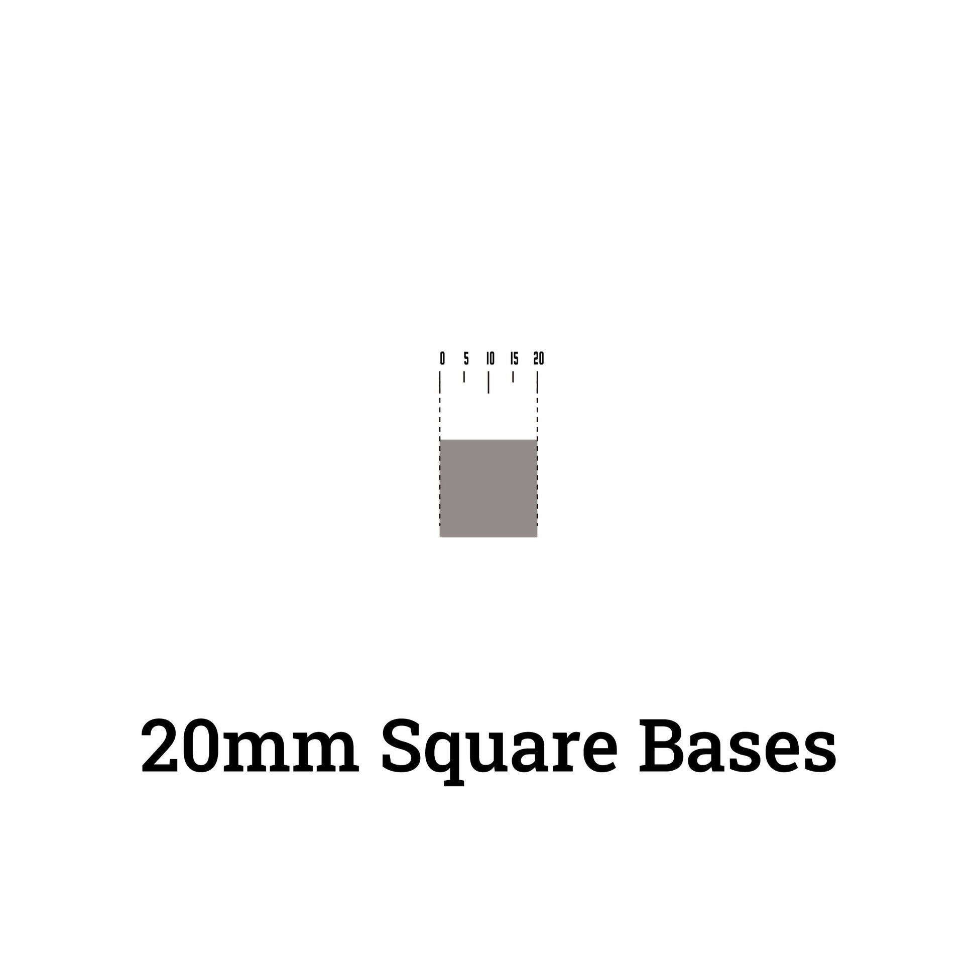 20mm Square Bases for Miniatures - Wargame Base World