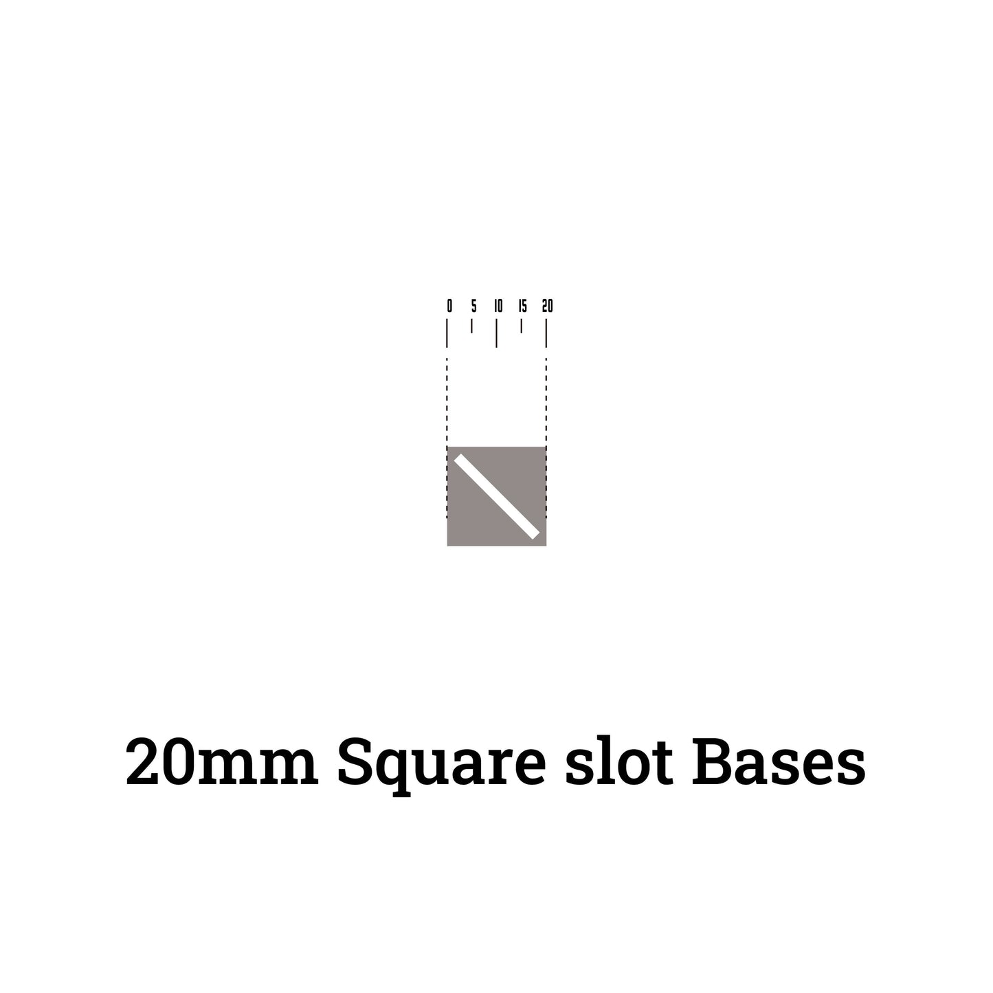 20mm Square Slot Bases Miniature Square Bases for Warhammer - Wargame Base World