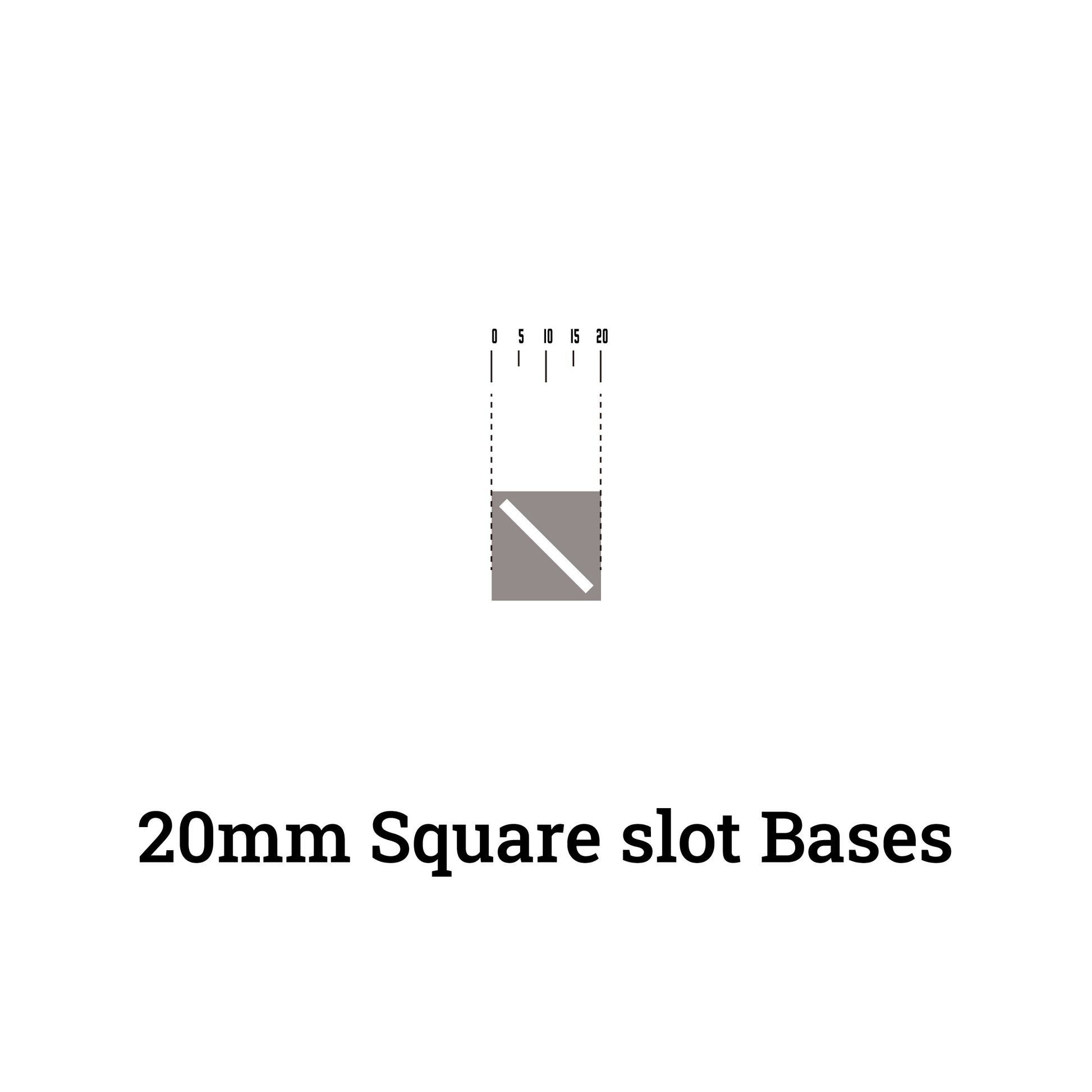 20mm Square Slot Bases Miniature Square Bases for Warhammer - Wargame Base World