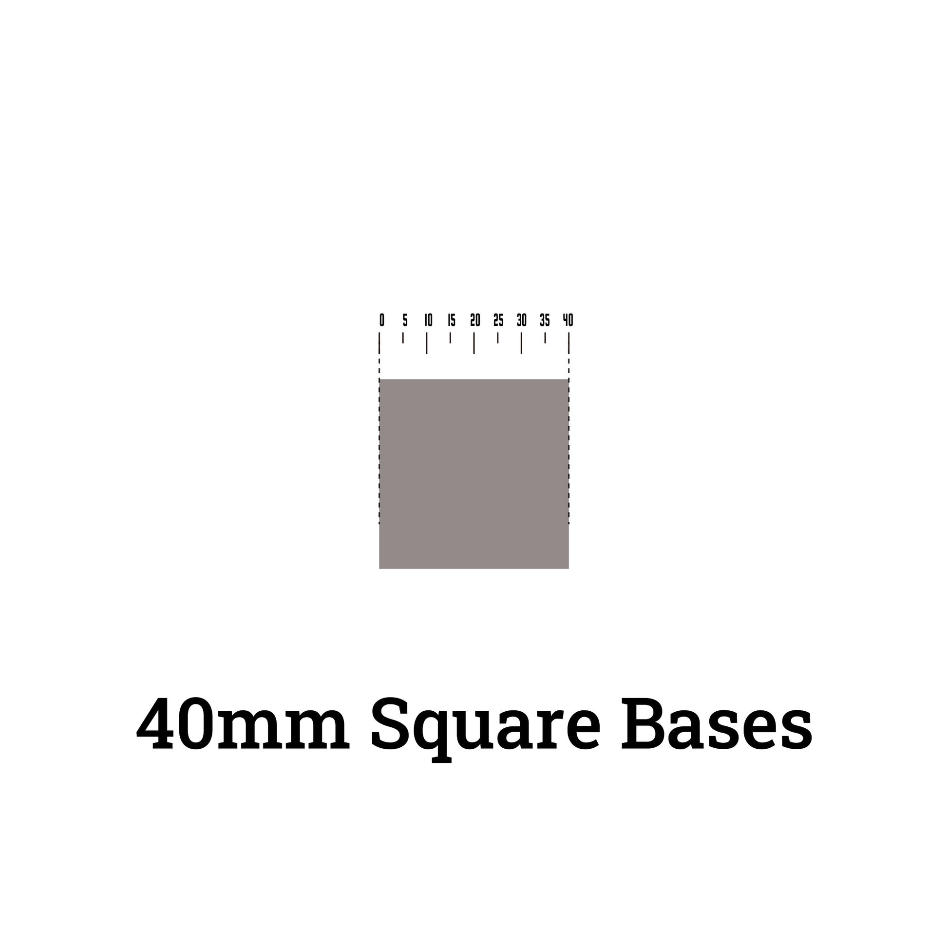 40mm Square Bases - Precision Plastic Foundation for Monstrous Infantry & Large Miniatures` - Wargame Base World