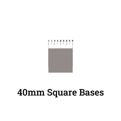 40mm Square Bases - Precision Plastic Foundation for Monstrous Infantry & Large Miniatures` - Wargame Base World