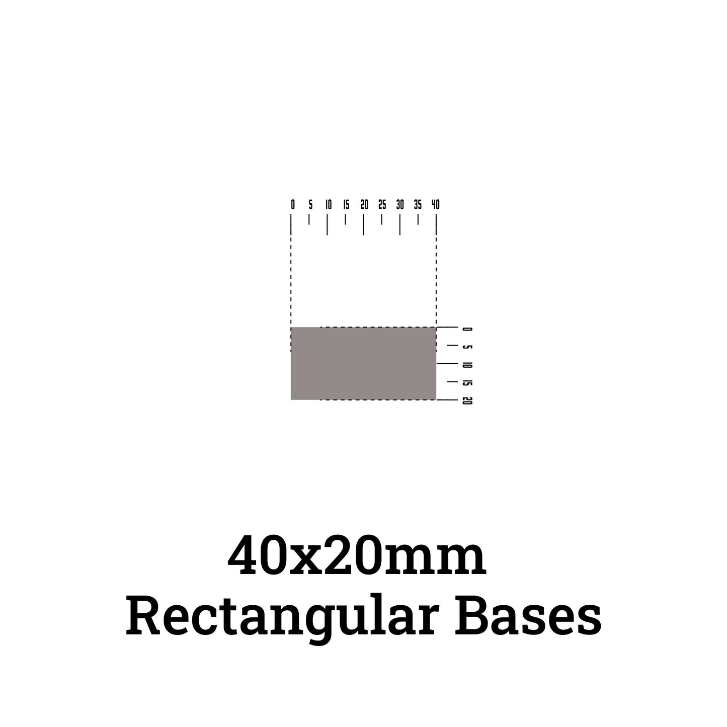 40x20mm Rectangular Plastic Bases - Precision-Molded for Warhammer Cavalry & Mounted Units - Wargame Base World