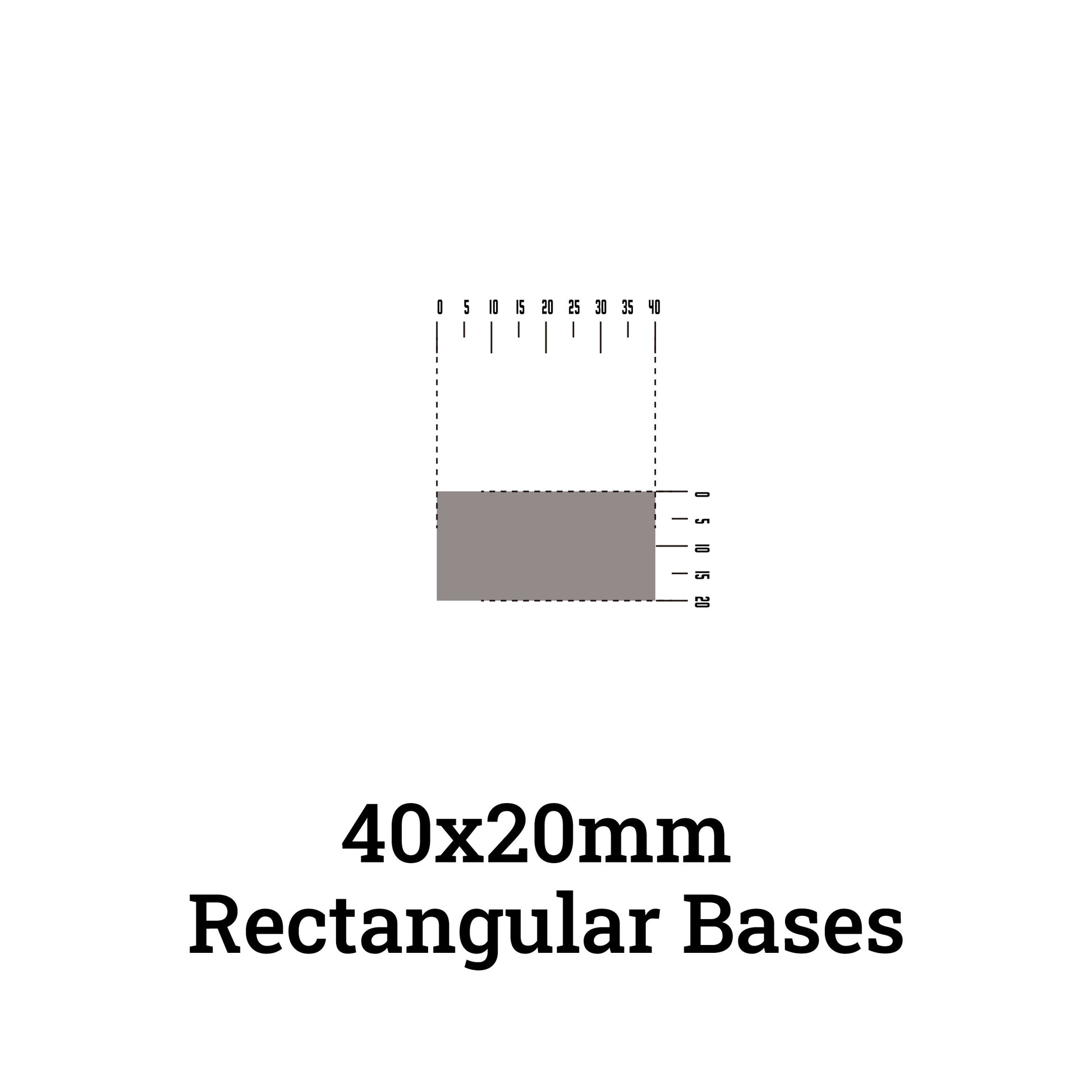 40x20mm Rectangular Plastic Bases - Precision-Molded for Warhammer Cavalry & Mounted Units - Wargame Base World