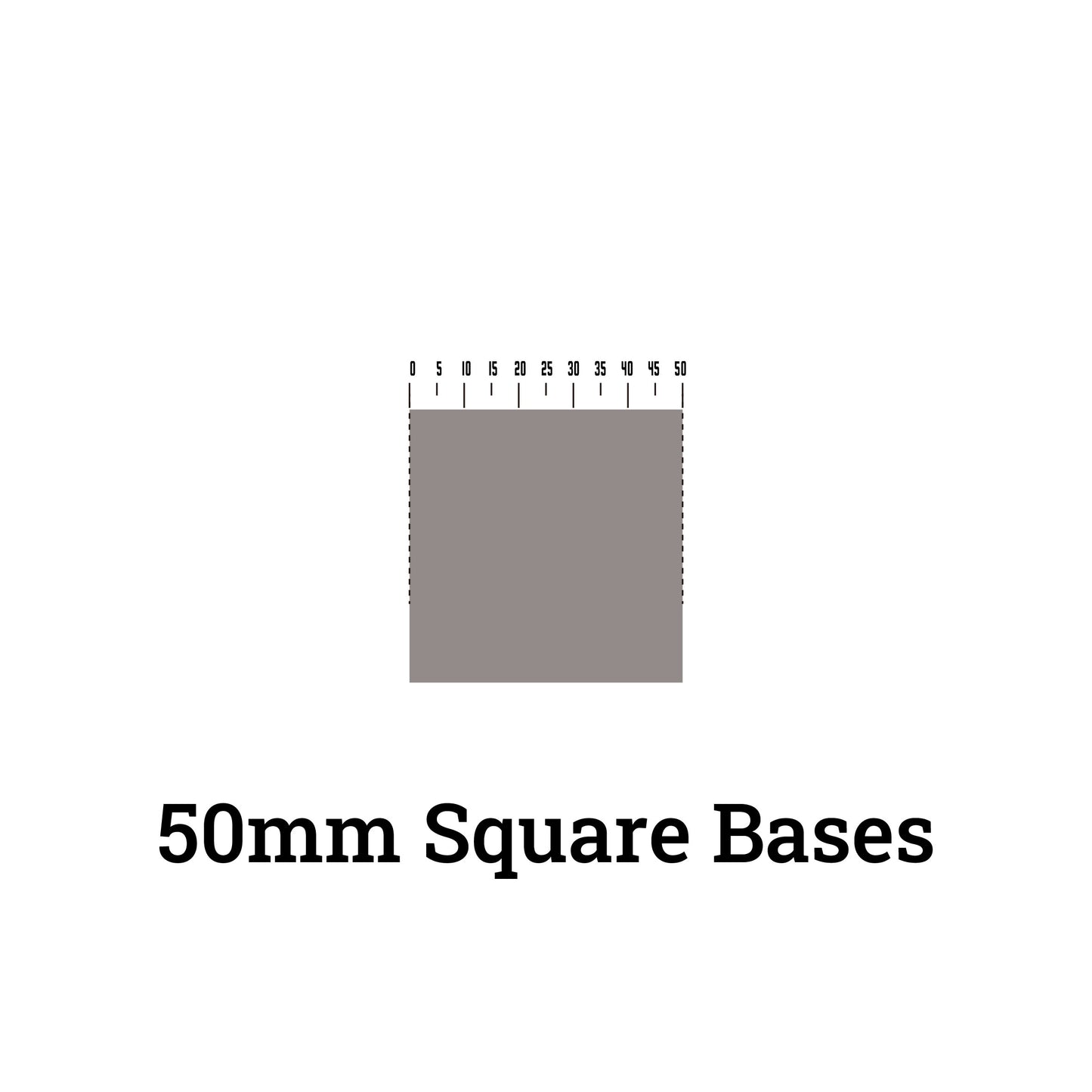 50mm Square Bases - Heavy-Duty Plastic Foundation for Large Monsters & War Machines - Wargame Base World