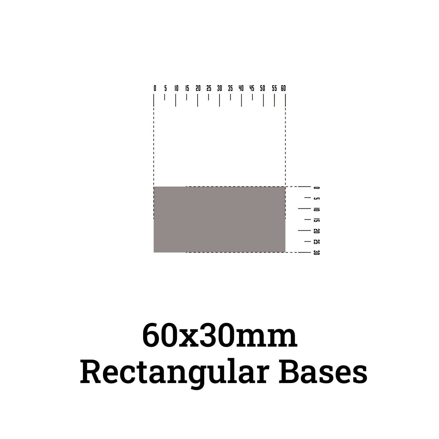 Rectangle bases - 30x60 rectangular bases - Wargame Base World
