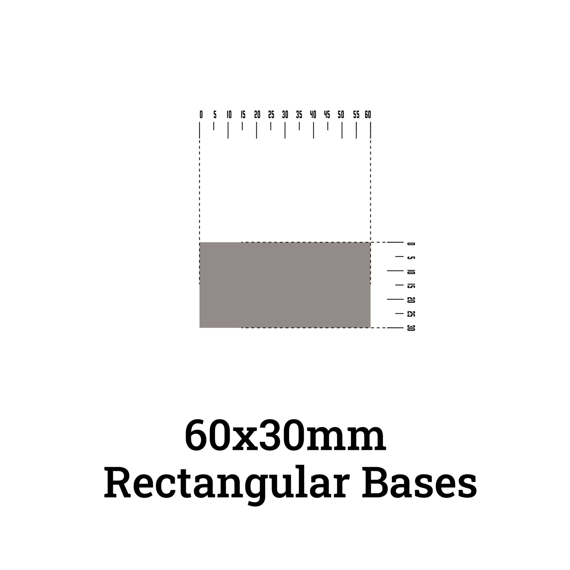 Rectangle bases - 30x60 rectangular bases - Wargame Base World
