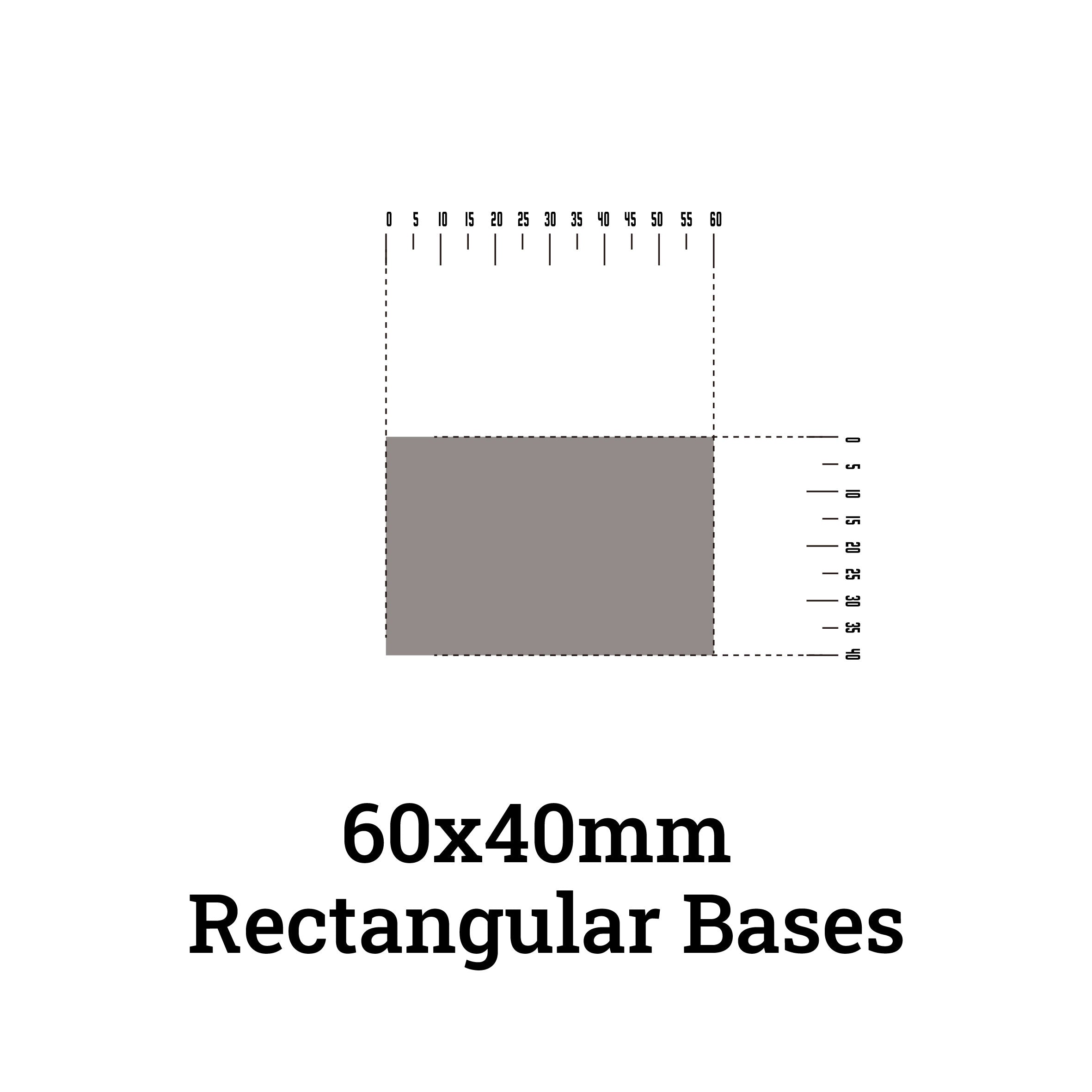 Rectangular Square Base Rectangle bases - 40x60 rectangular bases – Wargame Base World