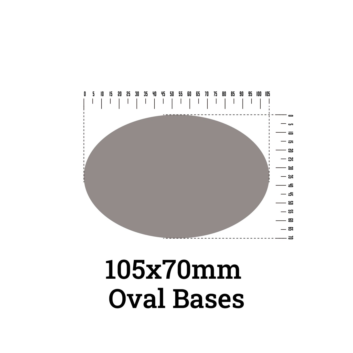 105x70mm Oval Bases For Warhammer - Wargame Base World