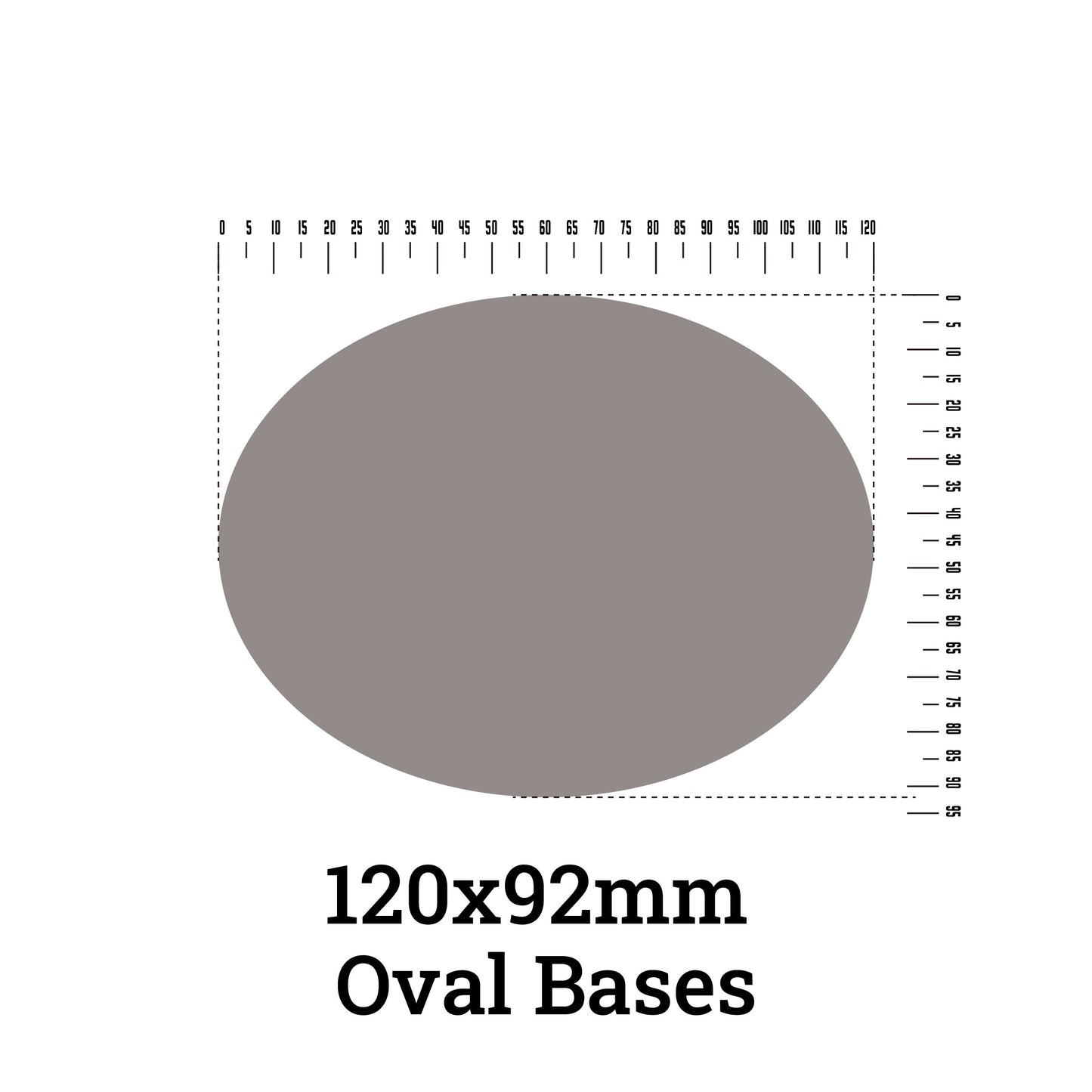 120x92mm Oval Base - Perfect for Miniature Gaming - Wargame Base World
